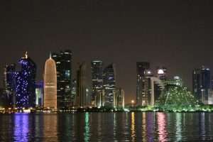 Doha night skyline