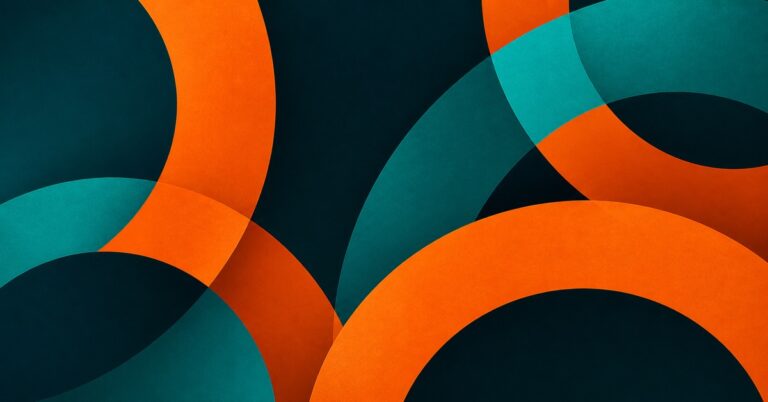 AI adoption UK: abstract digital visualization in orange and teal representing human connection and workplace conversations